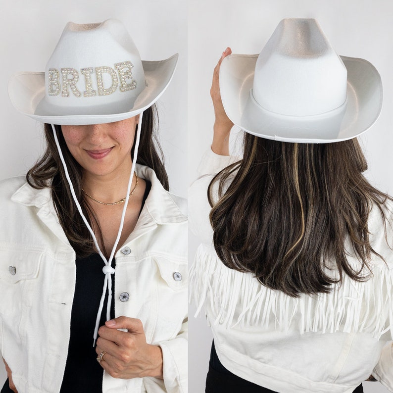 Bride Cowboy Hat for Bachelorette Party Cowboy Hat for Bride Cowgirl Hat Bride Nashville Bachelorette Party Hat Gift for Bride Cowgirl Hat Plain Bride Hat