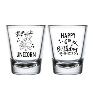 Unicorn Birthday Shot Glasses, Custom Shot Glass Birthday Favors, Customized Birthday Shot Glasses, Customized Shot Glass for Birthdays (88)