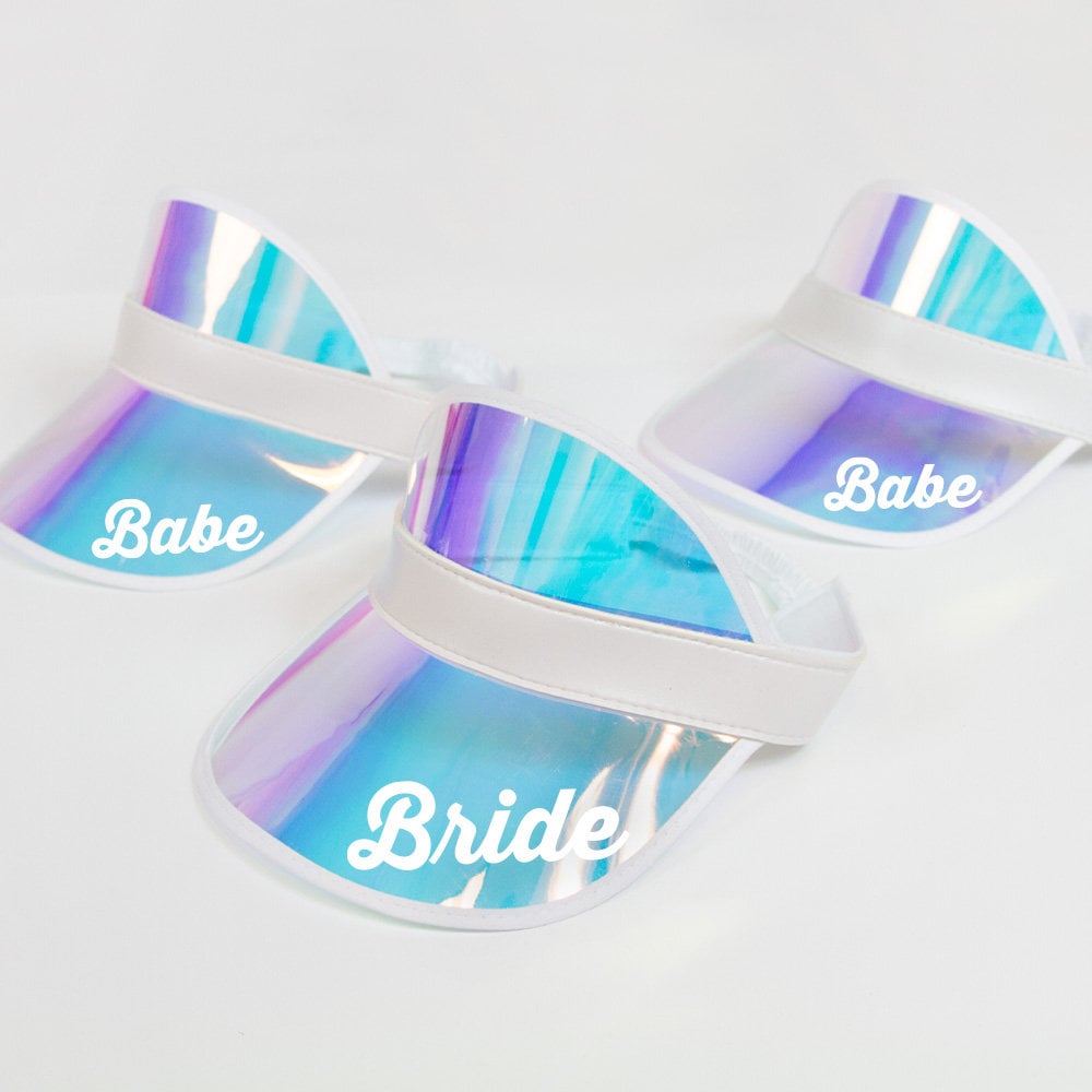 Bride and Babe Sun Visors, Bridesmaid Visors, Sun Visors, Bachelorette ...