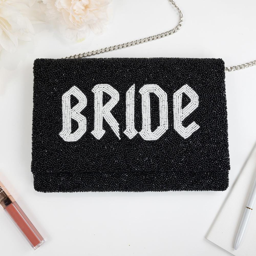 Gothic Bride Clutch Bag, Gothic Clutch Bag for Bride, Black Bridal Clutch Bag, Black Bridal Beaded Clutch Purse, Gothic Wedding Clutch