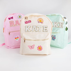 Sewn On Patches Personalized Kids Backpack, Customizable Childrens Backpack, Personalized Kids Bag, Childrens Backpack with Customized Patch