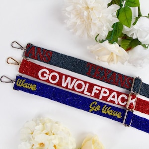 Alça personalizada para o dia do jogo, Alça de miçangas personalizada para o dia do jogo, Alça de miçangas para bolsa para o dia do jogo, Alça de miçangas para bolsa de futebol americano, Alça de miçangas personalizada imagem 6