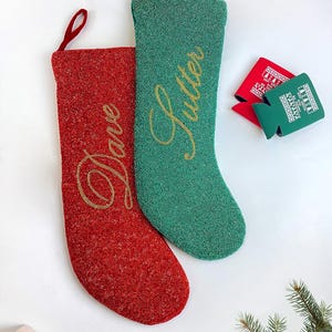 Personalisierte Weihnachtsstrümpfe, personalisierte Urlaubsstrümpfe, Handgefertigte Weihnachtsstrümpfe, Urlaub Familienstrumpf Geschenke, Urlaub Dekor