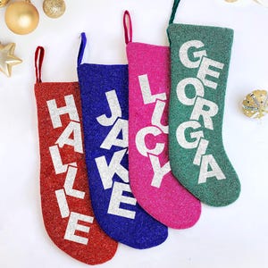 Personalized Stocking Gifts, Customized Christmas Stockings, Holiday Stocking Decoration, Embroidered Holiday Stocking, Monogrammed Stocking