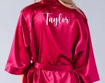 Personalized Bridesmaid Satin Robes, Custom Bridesmaid Satin Robes, Customized Bridesmaid Robe, Personalized Wedding Bridal Party Satin Robe