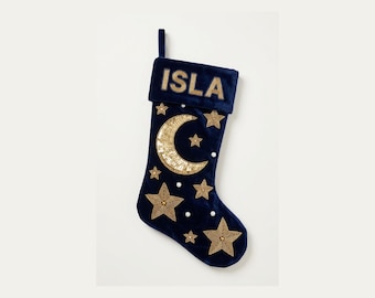 Personalized Beaded Christmas Stocking with Name, Hand Beaded Pearl Ivory Velvet Stocking, Custom Heirloom Neutral Holiday Decor