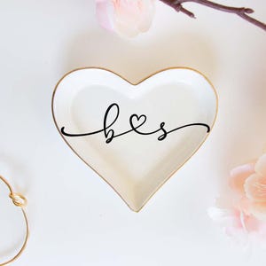 Personalized Photo Trinket Tray, Custom Photo Ring Dish, Bridesmaid Gift, Best Friend Gift, Maid of Honor Est Gift, Heart Jewelry Dish image 3