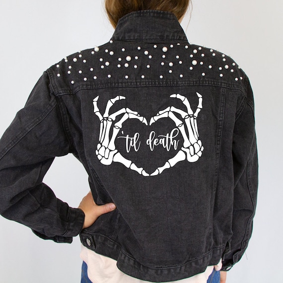 Custom black jean jacket online