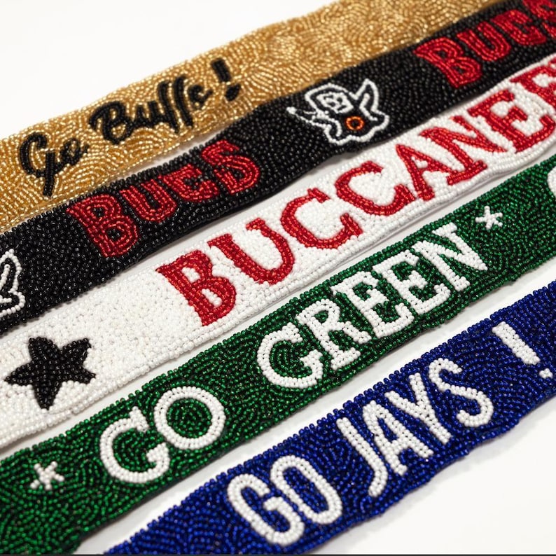 Game Day Purse Strap, Custom Game Day Beaded Strap Game Day Beaded Bag Strap Football Beaded Bag Strap Custom Purse Strap School Spirit Gift image 2