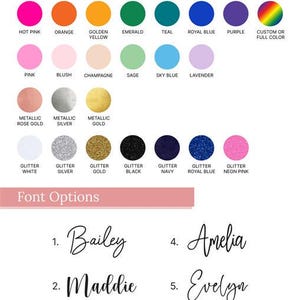 a poster with the names of different colors