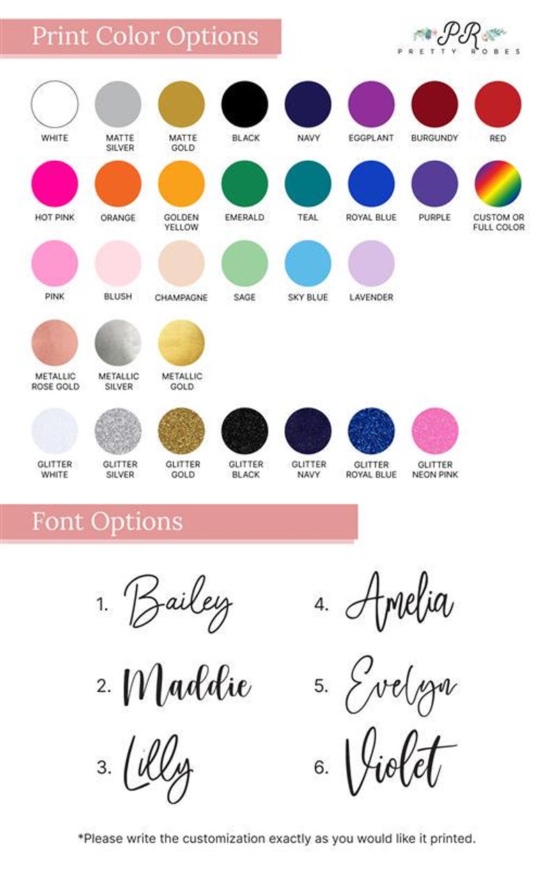 a poster with the names of different colors