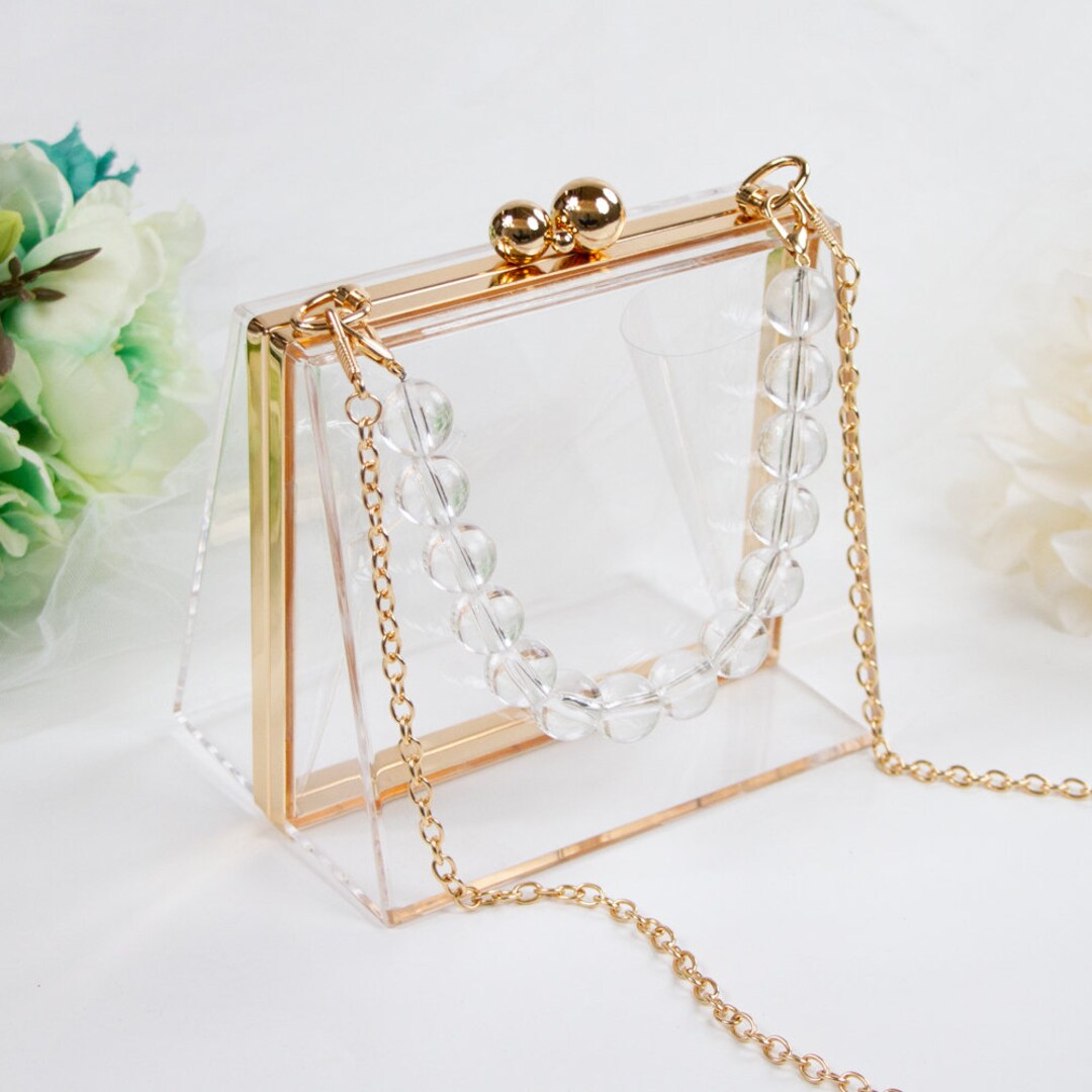 Blank Clear Box Clutch, Clear Clutch Purse, Blank Clear Clutch Bag