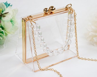 Blank Clear Box Clutch, Clear Clutch Purse, Blank Clear Clutch Bag, Bachelorette Party Clutch Purse, Wedding Clutch Purse, Bridal Clutch Bag