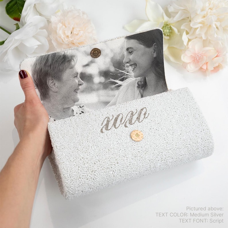 Custom Clutch Gift For Mom, Mother of the Bride Clutch Purse Gift, Personalized Photo Clutch for Mom, Wedding Purse, Mother's Day Bags - FOG