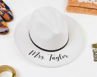 Sombrero de señora, sombrero fedora de señora, sombrero de señora personalizado, sombrero de novia, sombrero nupcial, sombrero de boda, sombreros para despedida de soltera, sombreros para despedida de soltera, sombrero de novia personalizado