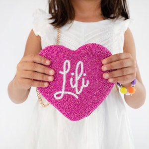 Heart Kids Clutch, Custom Name Clutch for Little Girl, Customized Purse for Toddlers, Girls Custom Purse Gift, Customizable Handbag for Kids