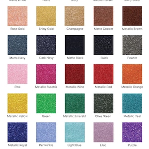 a variety of bead color options, including metallic shades, such as white, gold, silver, and black, as well as glittery and glittery-like colors like rose gold, champagne, and metallic brown. The image also shows a color swatch with a mix of metallic and glittery colors, including shades of white, gold, silver, black, and purple. The image does not contain any text, and the color options are presented in a grid format, allowing for easy comparison and selection.