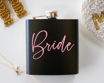 Personalized Flask, Custom Flask, Bride Flask, Bridal Flask, Custom Bride Hip Flask, Personalized Bride Flask, Bachelorette Party Hip Flask