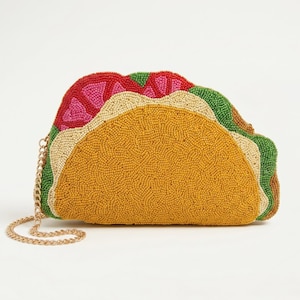 Bolsa Taco, Bolsas Taco Crocantes, Bolsa Transversal Taco, Bolsa de Ombro Transversal Taco, Bolsa para Amantes da Gastronomia, Bolsa Taco, Bolsa Presente para Amantes de Taco