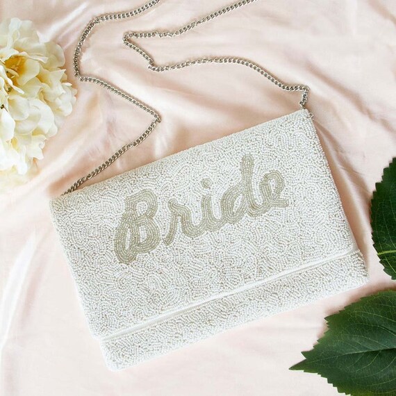 Personalized beaded clutch new arrivals