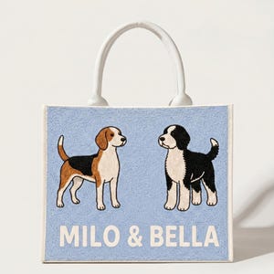 Borsa tote personalizzata con perline per animali domestici, borse tote personalizzate per cani, borse tote personalizzate per gatti con perline, borse tote con ritratti di animali domestici, borsa per animali domestici realizzata a mano con perline, borsa tote personalizzata per mamme di cani immagine 8