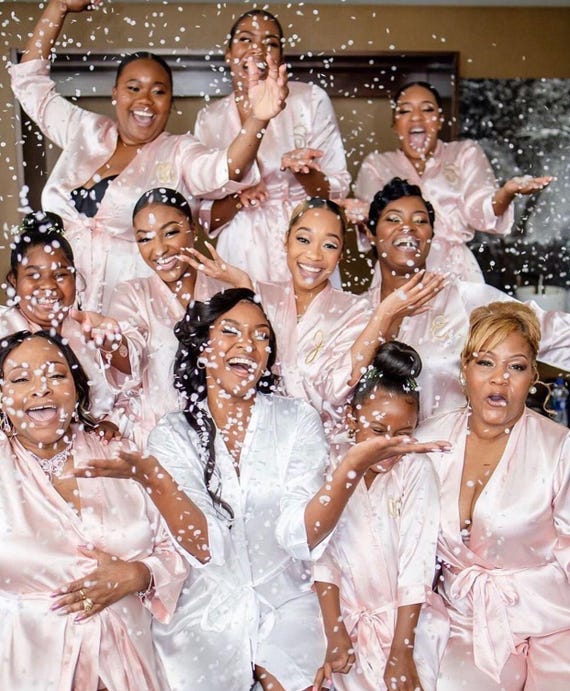 Personalized Satin Bridesmaid Robe | Kimono Wedding Robe