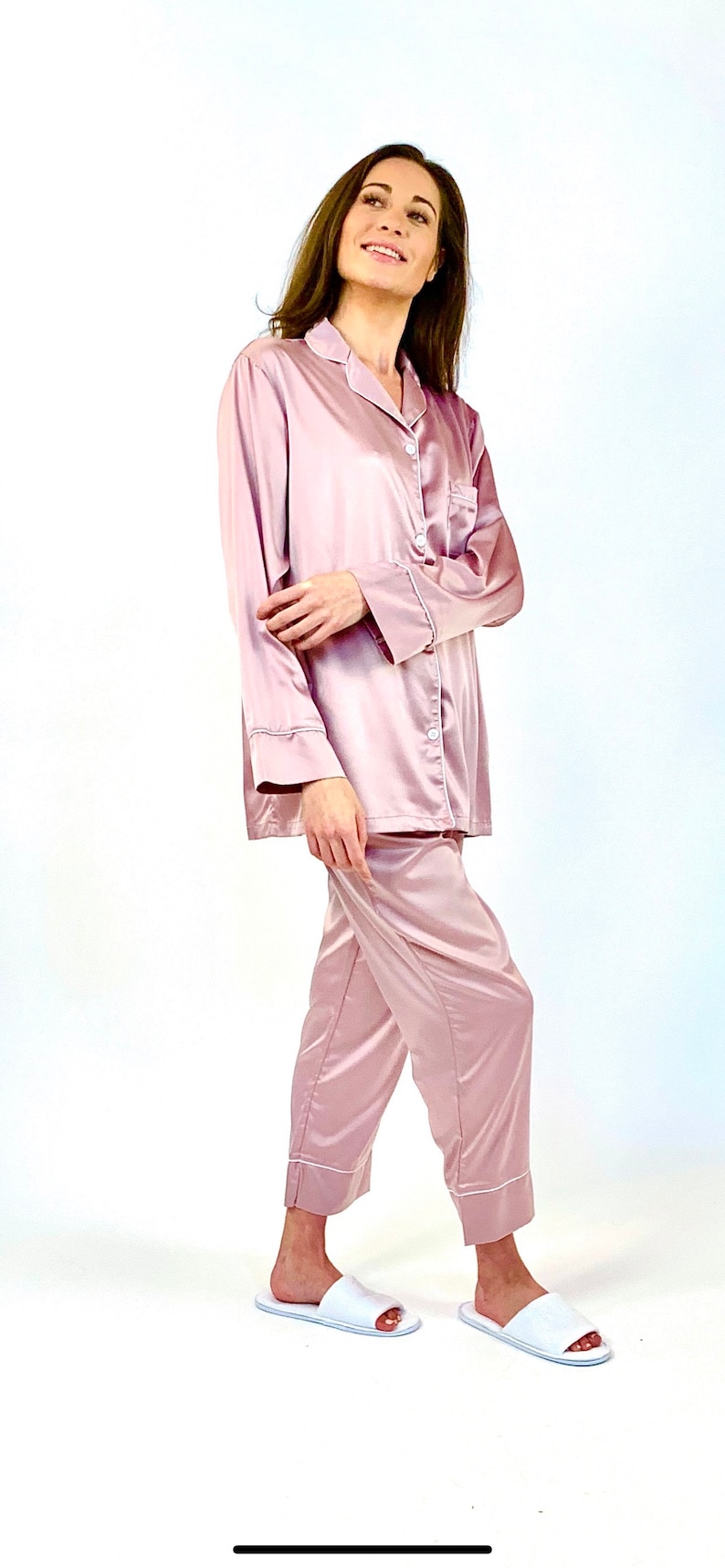 Satin PJ Set Satin Short Pajama Set Bridesmaid Satin Pjs Etsy