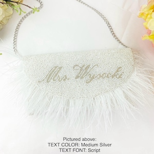 Feather Clutch Bag, Mrs Feather Clutch, Personalized Feather Clutch Purse, Customized Feather Clutch Bag Gifts, Customized Bag - HFU-Feather