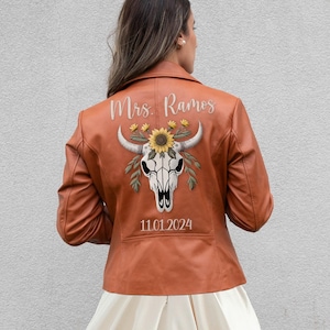 Leather Jacket for Brides, Customized Bridal Leather Jacket, Bachelorette Parties Custom Leather Jacket, Bridal Shower Custom Leather Jacket