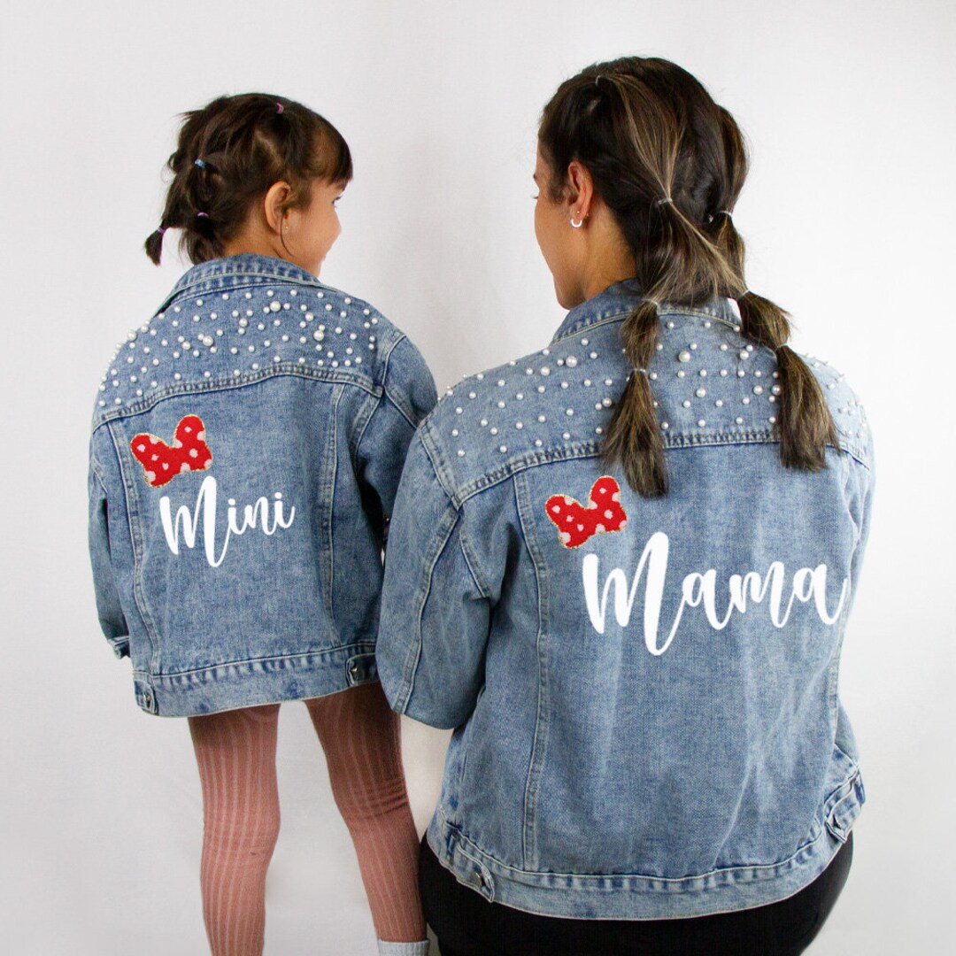 Jean jacket with mama on back cheap