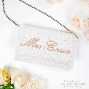 Personalized Bride Purse, Custom Bachelorette Bag, Customized Bride Clutch, Beaded Wedding Bag, Bridal Shower Purse, Custom Bride Bag - LHFC image 4