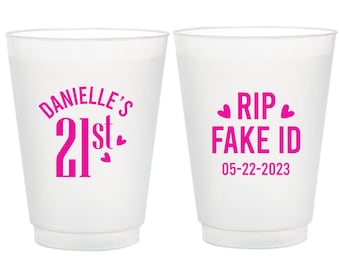 Celebrating 21st Birthday Frosted Cups, 21st Birthday Frosted Cup Favors, 21st Birthday Personalized Cups, 21st Birthday Custom Cups (99)