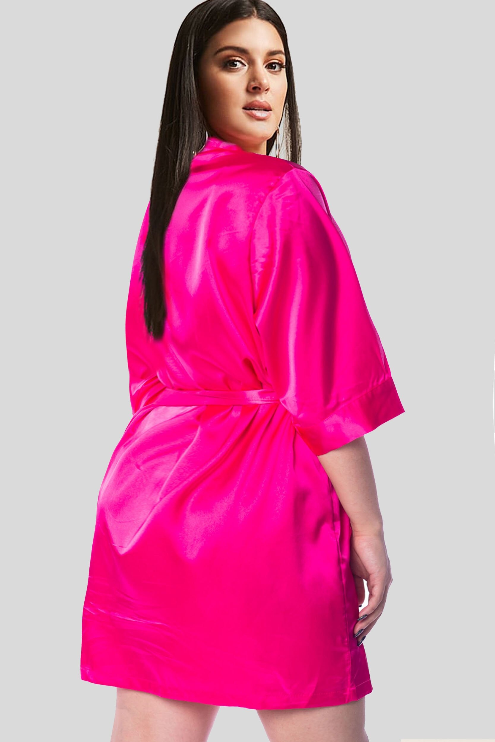 Hot Pink Robe Hot Pink Bridesmaid Robe Hot Pink Wedding Etsy