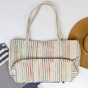 Strandmöbelväska med pärlor i boho-stil, möhippor, tygväska med pärlor för brud, söta tygväskor i tyg för bröllop, tygväska för brud bild 5