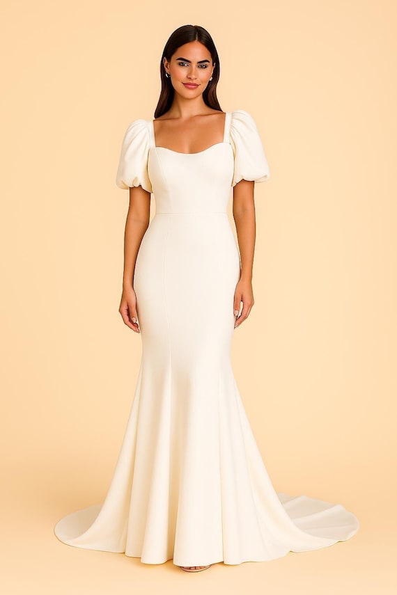 green emerald velvet dress Flamenco Wedding Gown with Layered Trumpet Skirt and Detachable Layered Flare Sleeves