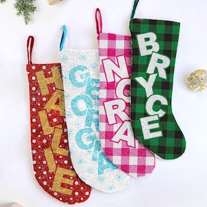 Customized Christmas Stockings, Embroidered Holiday Stocking, Monogrammed Stocking, Personalized Stocking Gifts, Holiday Stocking Decoration