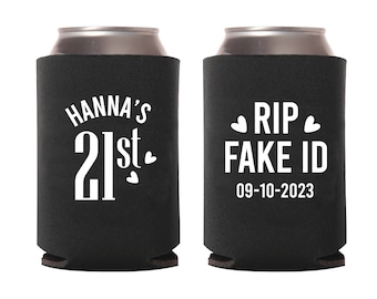 Celebrating 21st Birthday Can Coolers, 21st Birthday Custom Can Coolers, 21st Birthday Can Cooler Favors, Birthday Can Coolies Favors (99)