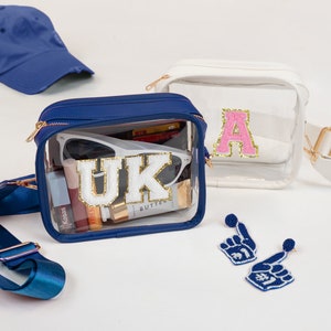 Custom Patch Clear Stadium Bag, Custom Clear Stadium Purse With Strap, Custom Clear Concert Purse, Personalized Clear Stadium Bag Crossbody
