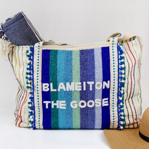 Strandmöbelväska med pärlor i boho-stil, möhippor, tygväska med pärlor för brud, söta tygväskor i tyg för bröllop, tygväska för brud bild 3