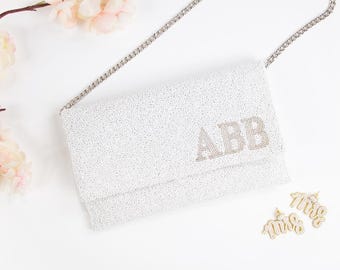 Aangepaste bruid clutch, bruids clutch, bruiloft clutch, aangepaste kralen bruiloft portemonnee, aangepaste bruid tassen, bruids clutch voor bruiloft - LHFC