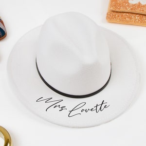 Personalized Mrs Hats, Custom Mrs Hat, Bridal Shower Hats, Bacehelorette Hats, Wedding Cowboy Party Hat, Fedora Hats, Bride Hats, Custom Hat