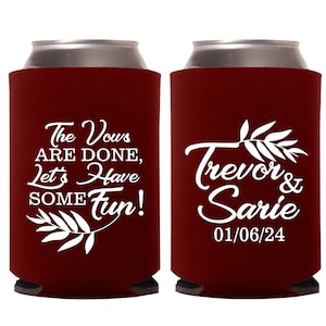 Enfriador de latas personalizado para bodas con nombres y fecha, enfriadores de latas personalizados para bodas, enfriador de latas para fiestas de bodas, obsequios para bodas (24)