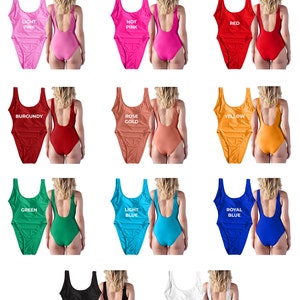 Braut & Brautbaby, individueller Bachelorette Badeanzug, Brautjungfer Badeanzug, Brautjungfer Einteiler, Brautjungfer Einteiler High Cut (46) Bild 3