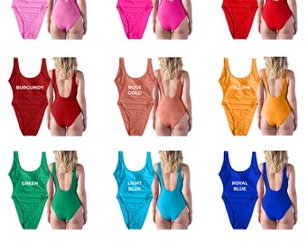 Bridesmaid One-Piece Swimsuit | Personalized Swimsuits | Customized Swimsuits | High Cut Swimsuit | High Cut One-Piece | Vacation Swimsuits