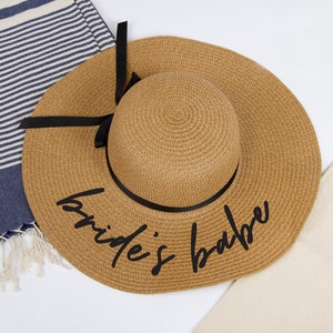 Bachelorette Beach Hat, Personalized Floppy Hat, Custom Sun Hat, Bachelorette Floppy Hat, Bride to be Gifts, Bridal Shower Beach Hat Gifts