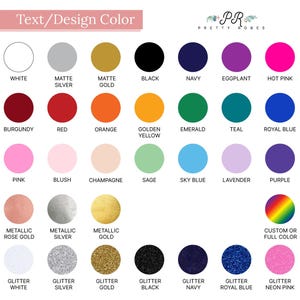 a color chart with different colors of glitter