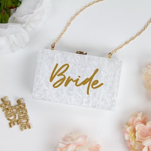 Custom Bride Clutch Bag, Custom Wedding Clutch Purse, Custom Acrylic Box Clutch, Personalized Marbled Box Clutch Bag, Customized Clutch Bags