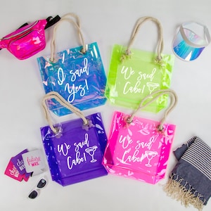 I Said Yes Transparent Tote Bag, We Said Cabo Transparent Bag, Waterproof Tote Bag, Bachelorette Tote Bag, Bridal Shower Waterproof Tote Bag