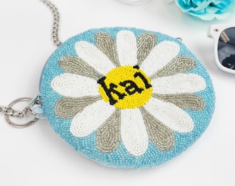 Flower Kids Clutch, Girls Custom Clutch Purses, Personalized Name Handbag for Kids, Children’s Monogram Purses, Custom Girls Purse with Name