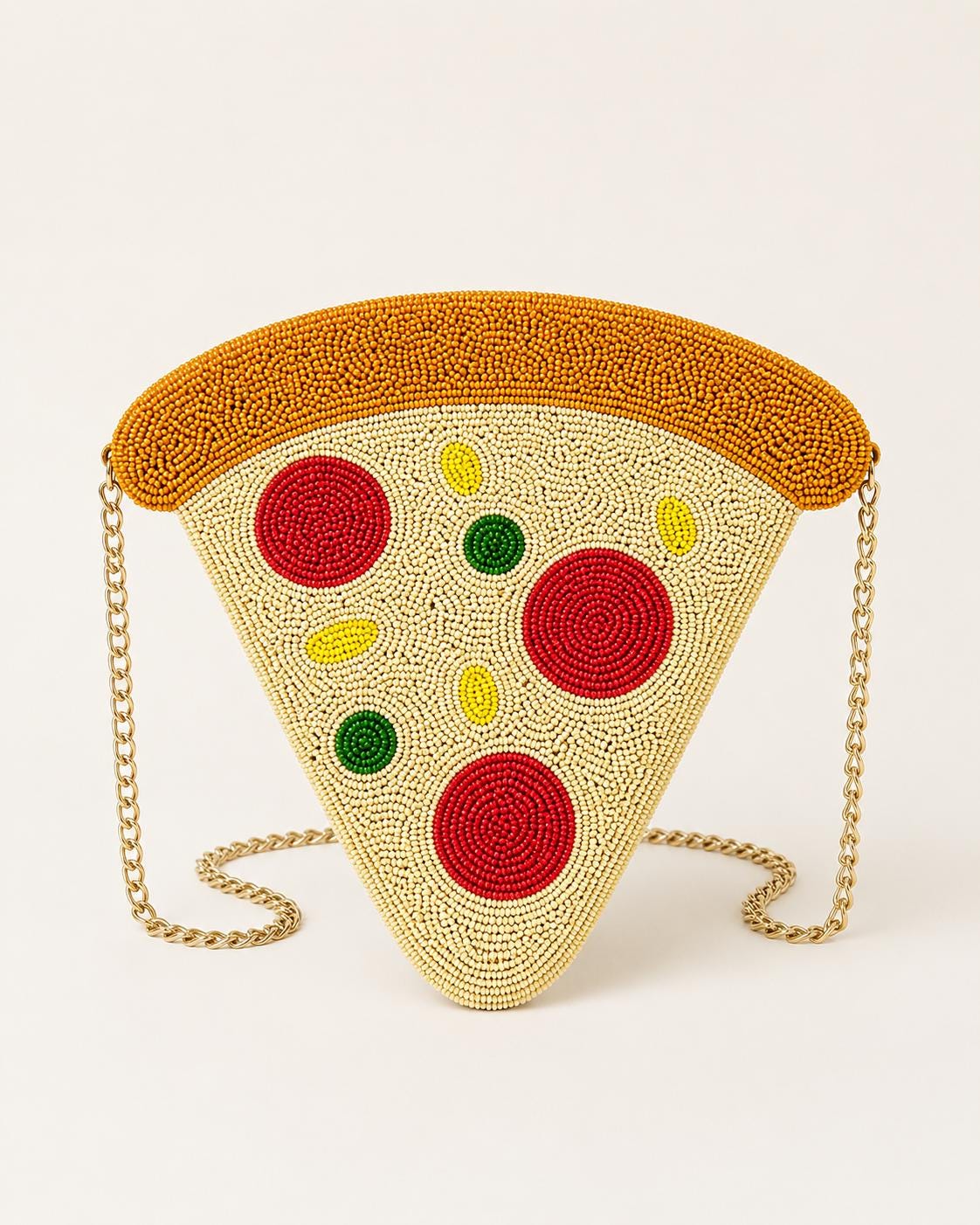 Beaded Pizza Purse Bag, Pizza Slice Purse, Pizza Cross Body Bag